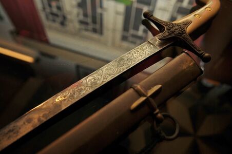 A British General Scimitar sword and scabbard. 1840.