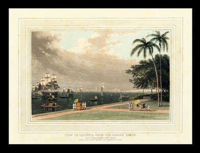 View from Calcutta of Garden Reach. Thomas Daniell. 1810.