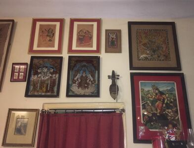 Drawing Room.Kalighat Painting, Ravi Verma, Tanjore Painting. January 2021.