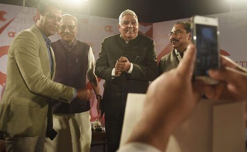 Off the Cuff. With Shekar Gupta and the Governor, Jagdish Dhankar. January 2020.