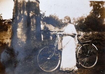 Karuna Kumar in Adra with her cycle