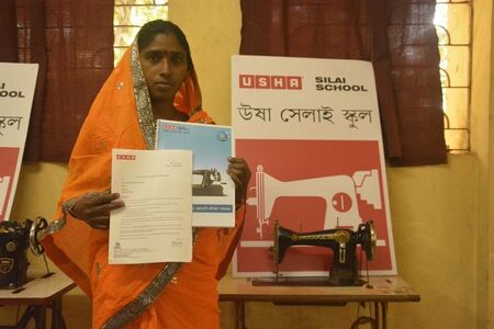 Women with the Usha Curriculum and Letter of Admission