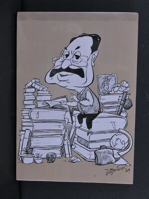 Sketch/Drawing/Cartoon of Prof. Aloke Kumar by Soumyadip Sinha. Cartoonist. 2007