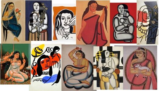 A collage of Kalighat and Fernand Léger.