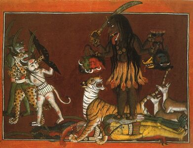 Kali. As the killer of demons. Kalki Puran. Himachal. 1640.