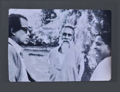 Adda.আড্ডা in the terrace. Radha Prasad Gupta Shatul Babu Subho Tagore and Nikhil Sarkar